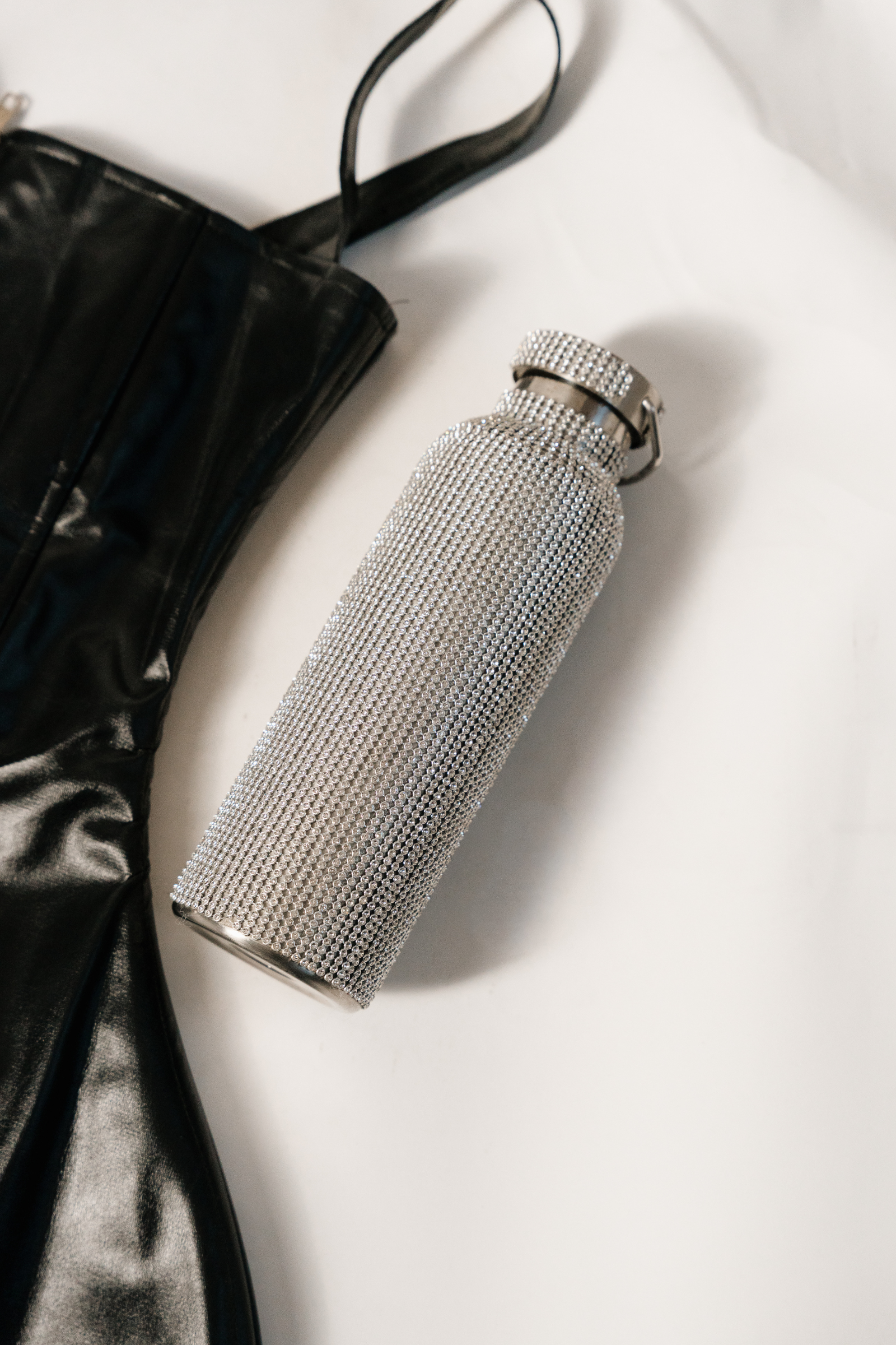 The Rhinestone Armour Bottle - Silver
