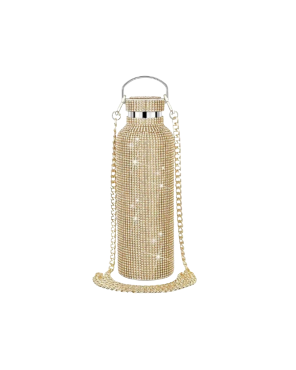 The Rhinestone Armour Bottle - Gold